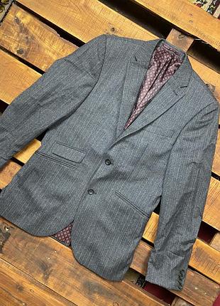 Чоловічий смугастий піджак next (некст мрр ідеал оригінал сірий)