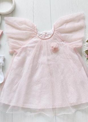 6.9 мес, рост 74 красивое нарядное платье и аксессуары артикул: 24412 бренд: next (некст)