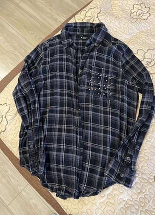 Рубашка женская в клеточку теплая стильная красивая практичная