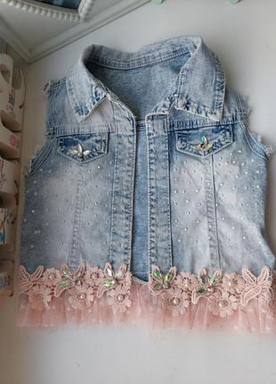 Джинсова жилетка накидка