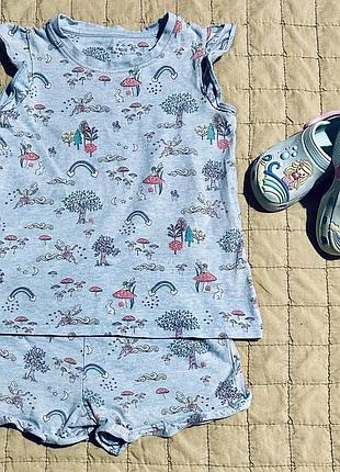 Літній костюмчик бавовняний - шорти і футболка з рюшами next (англія)