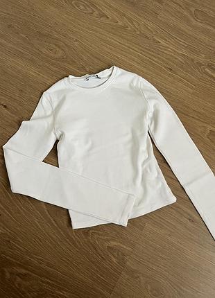 Лонгслів білий bershka