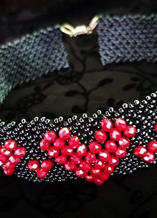 Чокер из бисера и бусин rondelle