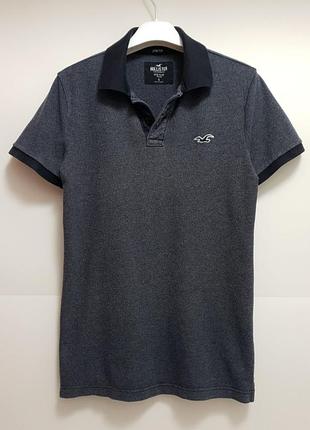 Hollister - футболка поло - s - серая - epic flex stretch - мужская • американский бренд