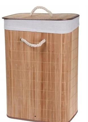 Большой ящик для белья бамбуковый 60 см