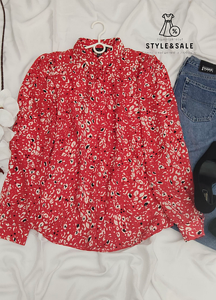 Шикарна довга блузка принт леопард 12/л 
 💛💙