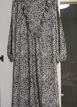 Платье миди а леопринт от zara 🖤🤍