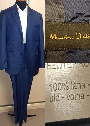 Шерстяной брючный костюм massimo dutti