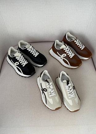 Кроссовки женские рыжие / бежевые кроссовки / черные кроссовки