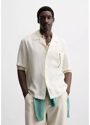 Біла сорочка з кишенею zara