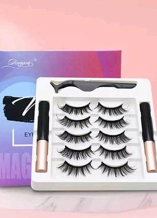 Набор магнитной подводки и накладных ресниц dingsen magnetic eyeliner &amp; eyelashes kit.