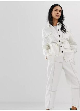 Джинсовая куртка рубашка пиджак с поясом