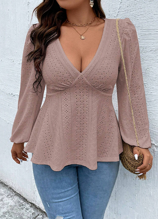 Блузка пыльно-розового цвета размер батал,shein curve