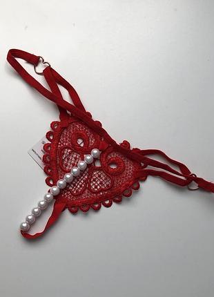 Трусики с жемчужинами стринги 8140 3