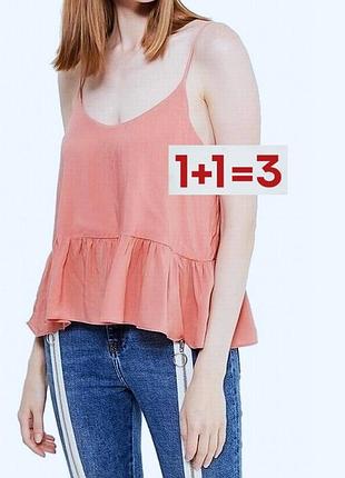 1+1=3 🎁 майка на бретелях з оборками 52% льон від papaya