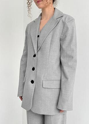 Пиджак женский свет серый размер хл, бренд резервед