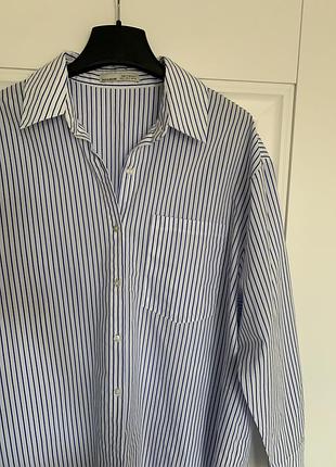 Pull&bear сорочка рубашка оверсайз у смужку s -m розмір