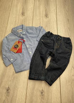 Новий набір джинси рубашка 3-6 міс