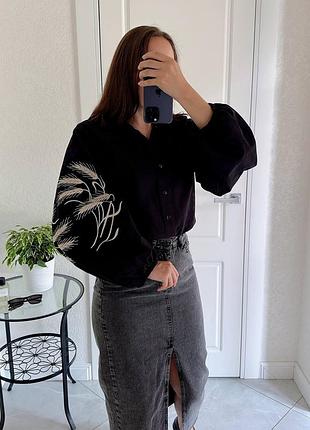 💙💛 колоритная вышиванка, рубашка с вышитыми орнаментами с украинским принтом, вышитая рубашка женская, этническая рубашка блузка 💙💛