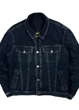 Стьобана джинсова куртка джинсовка шерпа versace jeans