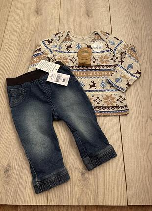 Новий набір кофта джинси 3-6 міс