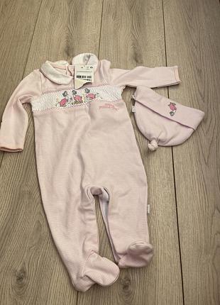 Новий набір чоловічок шапочка 3-6 міс