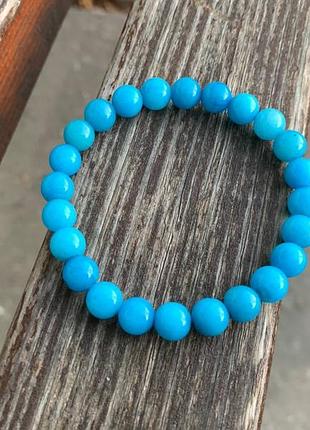 Браслет, браслет с камнями, браслет из голубого агата, браслет ручной работы