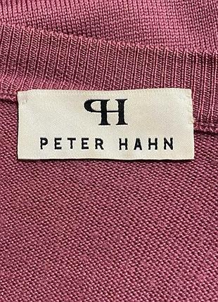 Шерстяной кардиган премиум класса peter hahn натуральная шерсть цвет чайной розы 9