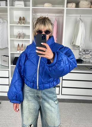 Жіноча тепла стьобана куртка лебединий еко пух