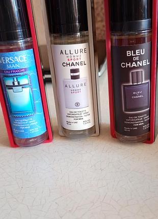 Набор парфюма мужских,:versace,chanel allure,chanel bleu