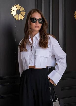 🖍женская укороченная рубашка