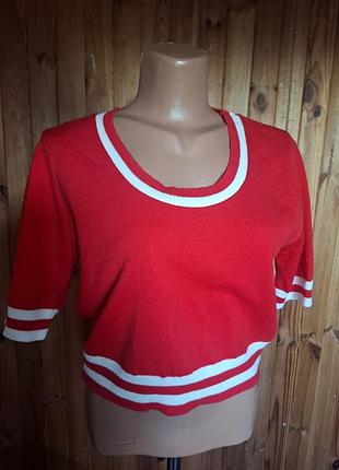 Кофта kelly brook красная трикотаж короткая футболка