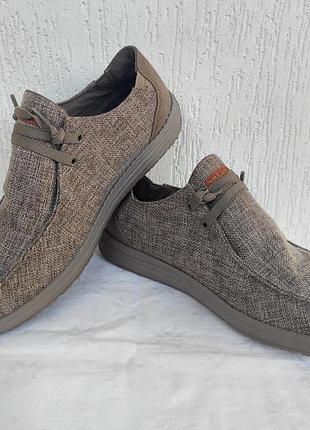 Суперлегкие,текстильние мокасини skechers relax fit air-cooled,memory foam р.41.5-42