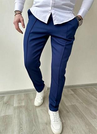 Чоловічі класичні завужені штани, брюки зі стрілками на резинці