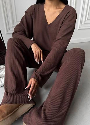 Костюм ангоровый в рубчик