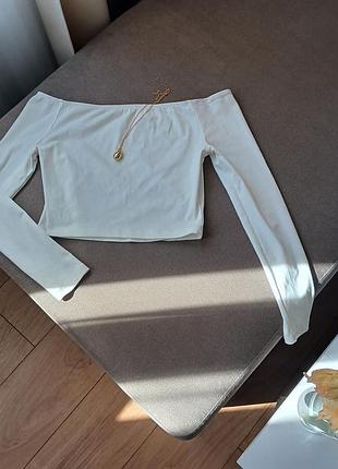 Кроп топ с длинным рукавом хлопок🤍