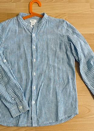 Льняная лляна рубашка zara mango 146-152-158 10-11-12