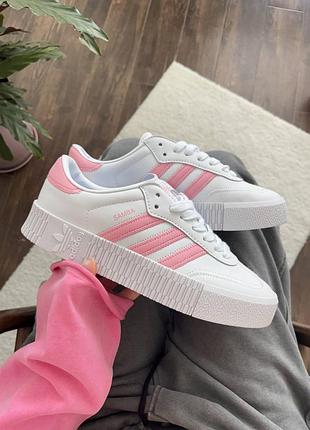 Жіночі кросівки adidas samba white/pink