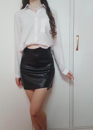 Юбка экокожа юбка в школу школьная детская