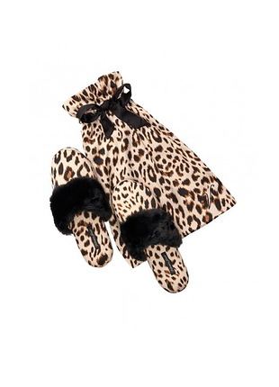 Victorias secret домашние тапочки комнатные  signature leopard