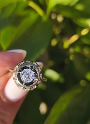 Кольца черном серебра с кубическим цирконом