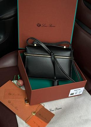 Кожаная сумка люкс качества черная лоро