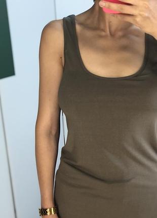 Майка хаки натуральная с золотым блеском