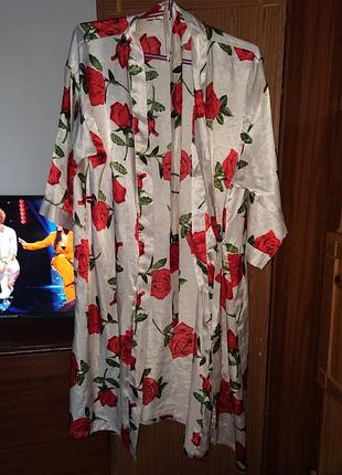 Атласный шелковый халат