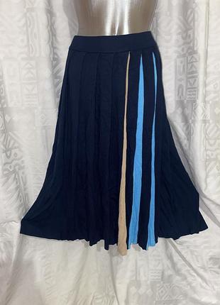 Юбка плиссе гофре плиссе шерсть винтаж бренд м юбка винтаж шерсть зима весна осень демисезон