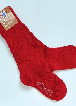 Гольфи для дівчинки червоні підколінники ажурні на 2 3 роки