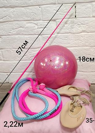 Предметы для гимнастики мяч pastorelli  18см скакалка sasaki 2.22м