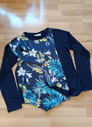 Свитер, кофточка, блуза promod. один раз одетая. завязывается. пог 48, длина 55,рукав 52