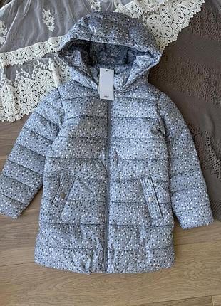 Демісезонна осіння подовжена куртка на дівчинку 6 років mango