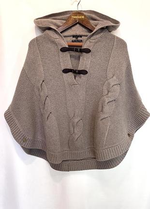Чудове тепле пончо з капюшоном massimo dutti